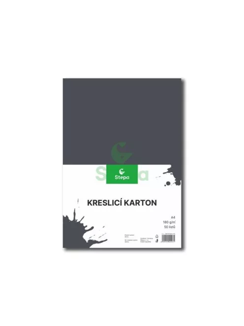 STEPA Rajzlap, A4, 180g, 50 lap, STEPA, fekete