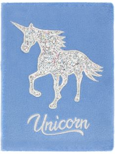   Unikornis napló, notesz, A/5, plüss borítóval, Glitter Unicorn