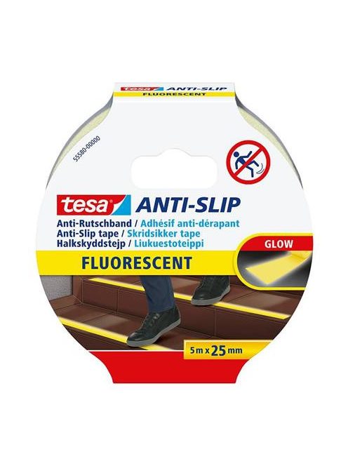 TESA Csúszásgátló szalag, 25 mm x 5 m, TESA "Anti-Slip", fluoreszkáló