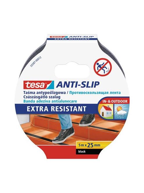 TESA Csúszásgátló szalag, 25 mm x 5 m, TESA "Anti-slip", fekete