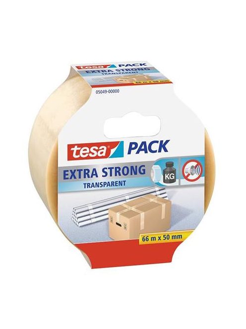 TESA Csomagolószalag, 50 mm x 66 m, TESA "Extra Strong", átlátszó