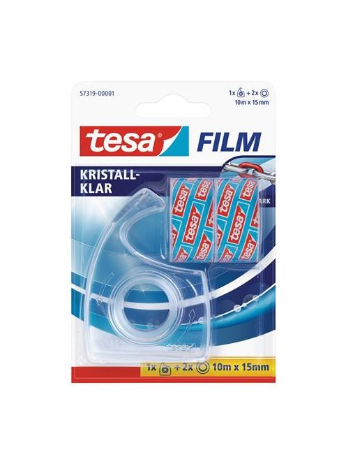 TESA Ragasztószalag-adagoló, kézi, TESA + 2 db 15mm x 10 m ragasztószalag