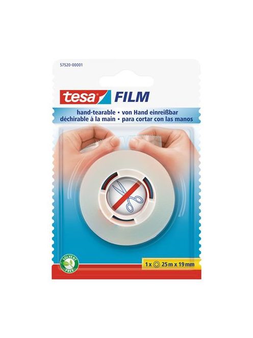 TESA Ragasztószalag, kézzel téphető, 19 mm x 25 m, TESA "Tesafilm", átlátszó