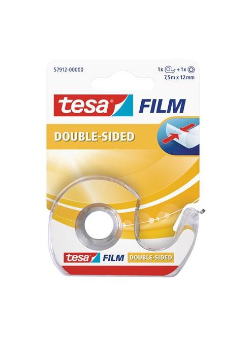 TESA Ragasztószalag, kétoldalas, adagolón, 12 mm x 7,5 m, TESA "Tesafilm"