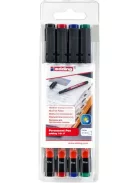 EDDING Alkoholos marker készlet, OHP, 0,6 mm, EDDING "141 F", 4 különböző szín