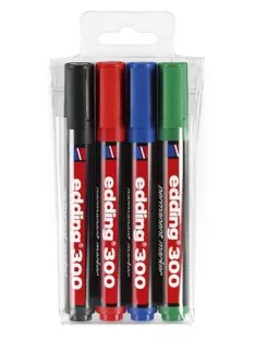   EDDING Alkoholos marker készlet, 1,5-3 mm, kúpos, EDDING "300", 4 különböző szín