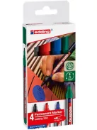 EDDING Alkoholos marker készlet, 1-5 mm, vágott, EDDING "330", 4 különböző szín