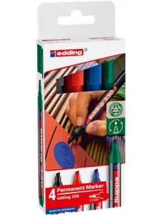   EDDING Alkoholos marker készlet, 1-5 mm, vágott, EDDING "330", 4 különböző szín