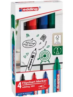   EDDING Flipchart marker készlet, 1,5-3 mm, kúpos, EDDING "380", 4 különböző szín