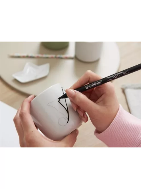 EDDING Ecsetirón készlet, porcelánra, EDDING "4200 Family color", 6 különböző szín