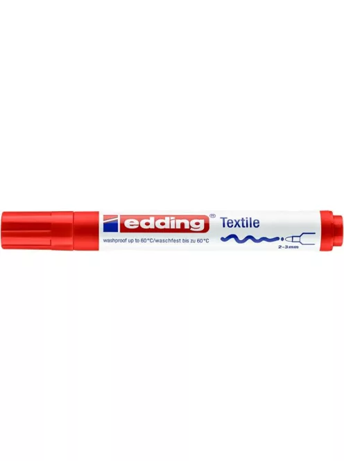 EDDING Textilmarker, 2-3 mm, kúpos, EDDING "4500", piros