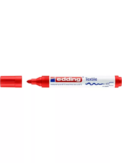 EDDING Textilmarker, 2-3 mm, kúpos, EDDING "4500", piros