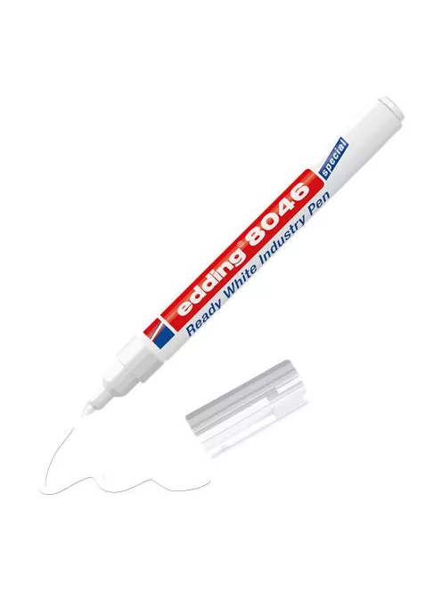 EDDING Alkoholos marker, 1-3 mm, kúpos, ipari, EDDING "8046", fehér