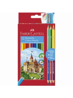   FABER-CASTELL Színes ceruza készlet, hatszögletű, FABER-CASTELL, 12 különböző szín + 3 db bicolor ceruza