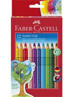   FABER-CASTELL Színes ceruza készlet, háromszögletű, FABER-CASTELL "Jumbo Grip", 12 különböző szín
