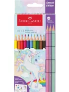 FABER-CASTELL Színes ceruza készlet, hatszögletű, FABER-CASTELL"Unikornis" 10+3 különböző szín