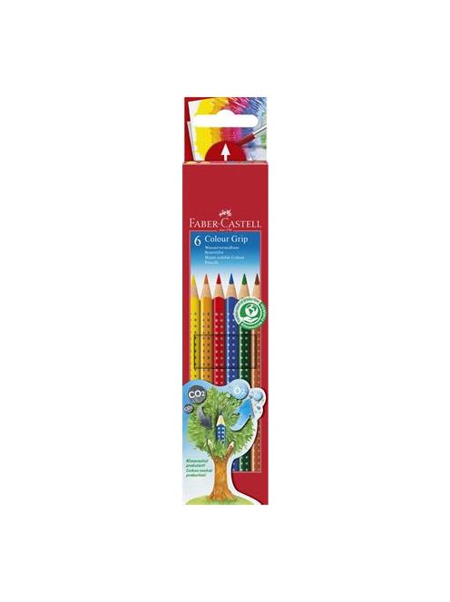 FABER-CASTELL Színes ceruza készlet, háromszögletű, FABER-CASTELL "Grip 2001", 6 különböző szín