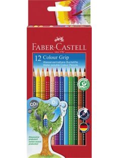   FABER-CASTELL Színes ceruza készlet, háromszögletű, FABER-CASTELL "Grip 2001", 12 különböző szín