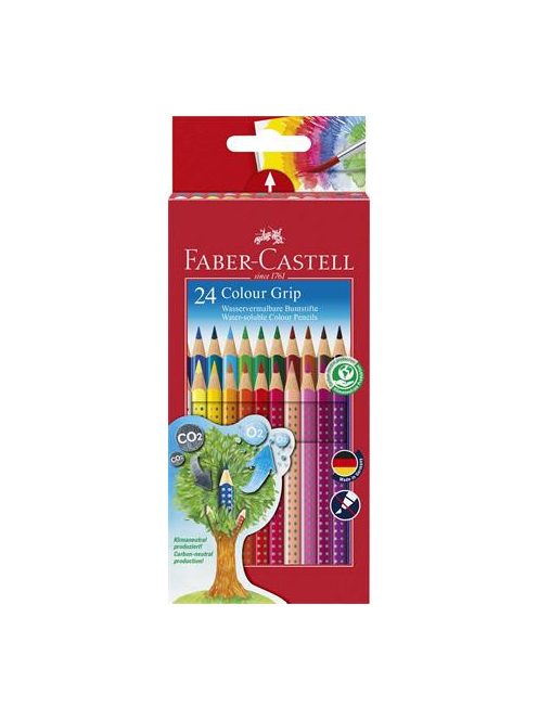 FABER-CASTELL Színes ceruza készlet, háromszögletű, FABER-CASTELL "Grip 2001", 24 különböző szín