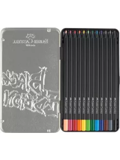   FABER-CASTELL Színes ceruza készlet, háromszögletű, fémdobozban, FABER-CASTELL "Black Edition",  12 különböző szín