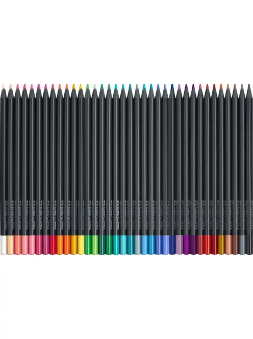 FABER-CASTELL Színes ceruza készlet, háromszögletű, FABER-CASTELL "Black Edition",  36 különböző szín