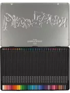 FABER-CASTELL Színes ceruza készlet, háromszögletű, fémdobozban, FABER-CASTELL "Black Edition",  36 különböző szín