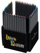 FABER-CASTELL Színes ceruza készlet, háromszögletű, FABER-CASTELL "Black Edition",  50 különböző szín