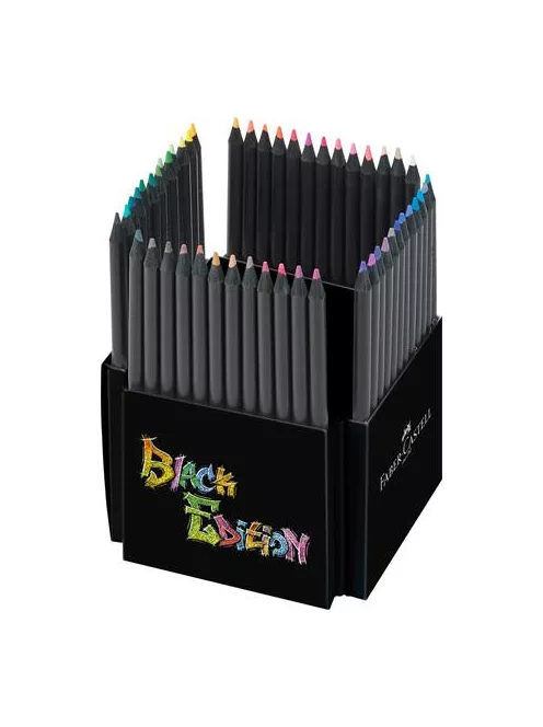 FABER-CASTELL Színes ceruza készlet, háromszögletű, FABER-CASTELL "Black Edition",  50 különböző szín