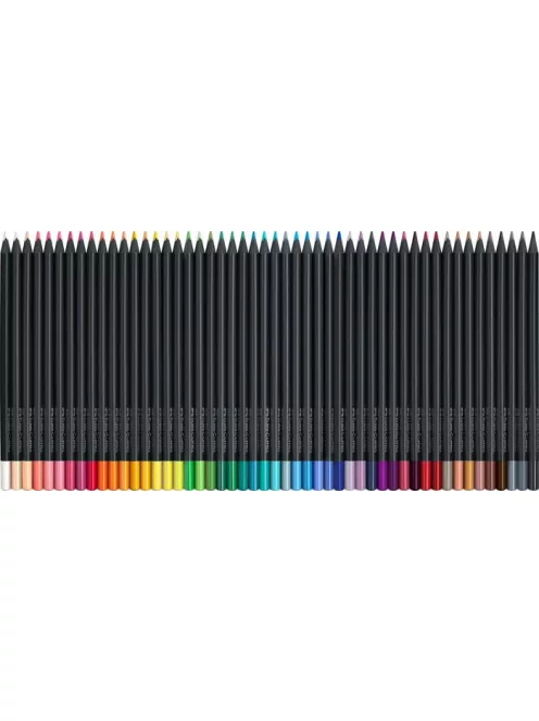 FABER-CASTELL Színes ceruza készlet, háromszögletű, FABER-CASTELL "Black Edition",  50 különböző szín
