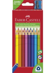   FABER-CASTELL Színes ceruza készlet, háromszögletű, FABER-CASTELL "Jumbo", 20 különböző szín