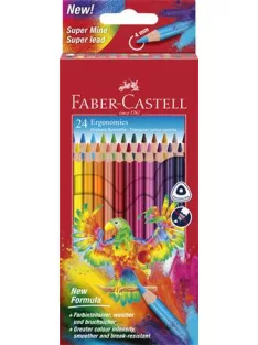   FABER-CASTELL Színes ceruza készlet, háromszögletű, FABER-CASTELL "Papagáj", 24 különböző szín