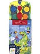 FABER-CASTELL Vízfesték, 12 darabos, összeilleszthető, FABER-CASTELL, dinoszaurusz