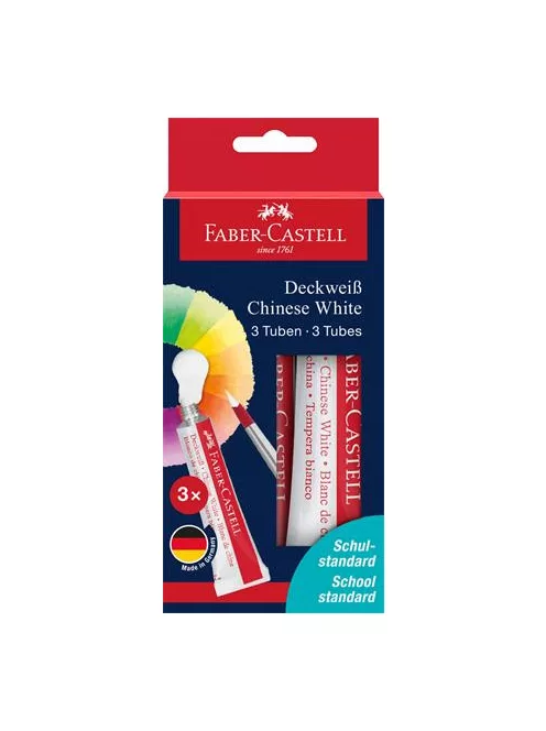 FABER-CASTELL Tempera készlet, tubusos, 3x7,5 ml, FABER-CASTELL, fehér