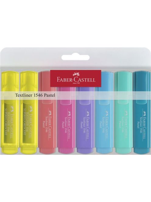 FABER-CASTELL Szövegkiemelő készlet, 1-5 mm, FABER-CASTELL "1546 Pastel", 8 különböző szín