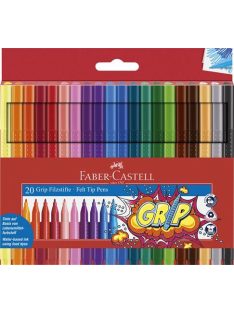   FABER-CASTELL Filctoll készlet, háromszögletű, FABER-CASTELL "Grip", 20 különböző szín