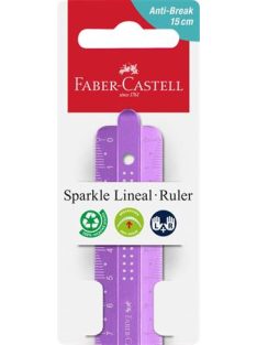   FABER-CASTELL Vonalzó, műanyag, törhetetlen, 15 cm, FABER-CASTELL "Sparkle", vegyes színek