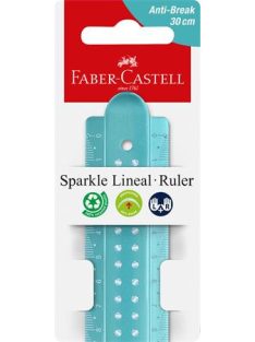   FABER-CASTELL Vonalzó, műanyag, törhetetlen, 30 cm, FABER-CASTELL "Sparkle", vegyes színek