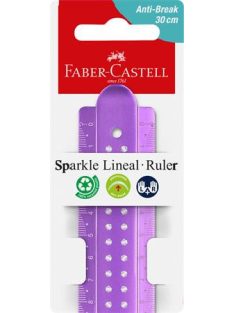   FABER-CASTELL Vonalzó, műanyag, törhetetlen, 30 cm, FABER-CASTELL "Sparkle", vegyes színek