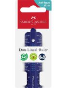 FABER-CASTELL Vonalzó, műanyag, törhetetlen, 15 cm, FABER-CASTELL "Pöttyös", vegyes színek