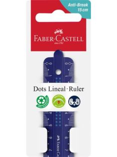   FABER-CASTELL Vonalzó, műanyag, törhetetlen, 15 cm, FABER-CASTELL "Pöttyös", vegyes színek