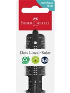 FABER-CASTELL Vonalzó, műanyag, törhetetlen, 15 cm, FABER-CASTELL "Pöttyös", vegyes színek