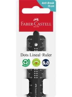   FABER-CASTELL Vonalzó, műanyag, törhetetlen, 15 cm, FABER-CASTELL "Pöttyös", vegyes színek