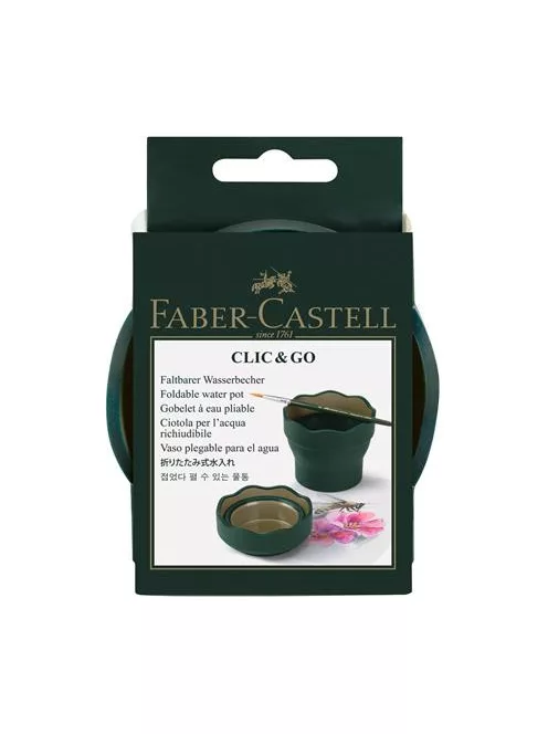 FABER-CASTELL Ecsettál, műanyag, FABER-CASTELL "Click&Go", zöld