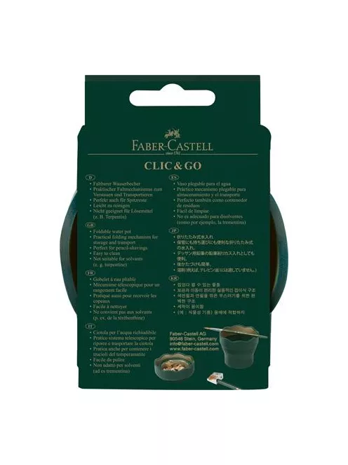 FABER-CASTELL Ecsettál, műanyag, FABER-CASTELL "Click&Go", zöld