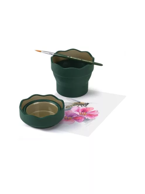 FABER-CASTELL Ecsettál, műanyag, FABER-CASTELL "Click&Go", zöld