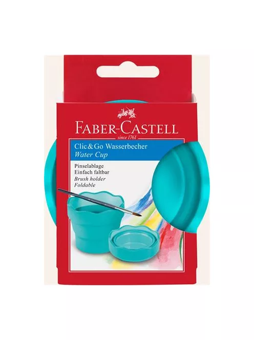 FABER-CASTELL Ecsettál, műanyag, FABER-CASTELL "Click&Go", türkiz