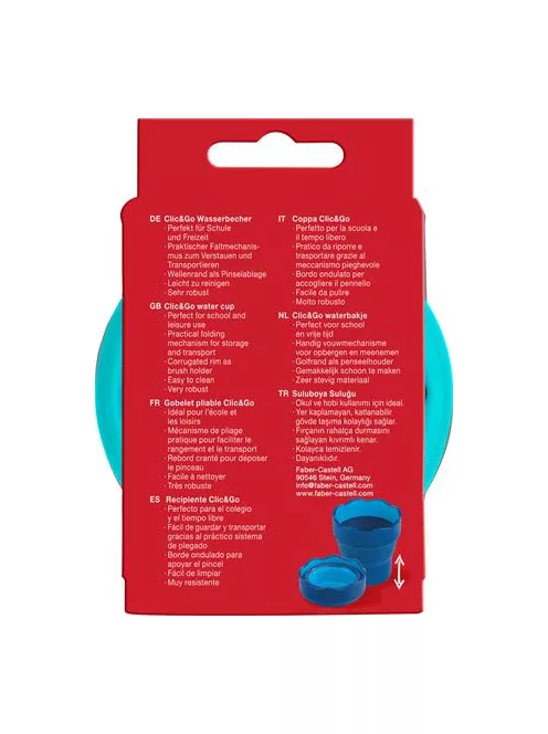 FABER-CASTELL Ecsettál, műanyag, FABER-CASTELL "Click&Go", türkiz