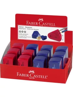   FABER-CASTELL Hegyező display, kétlyukú, 2 tartályos, FABER-CASTELL, vegyes színek