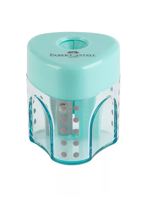 FABER-CASTELL Hegyező display, egylyukú, tartályos FABER-CASTELL "GRIP Auto Mini", vegyes pasztell színek