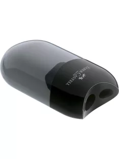   FABER-CASTELL Hegyező, kétlyukú, tartályos, FABER-CASTELL, fekete